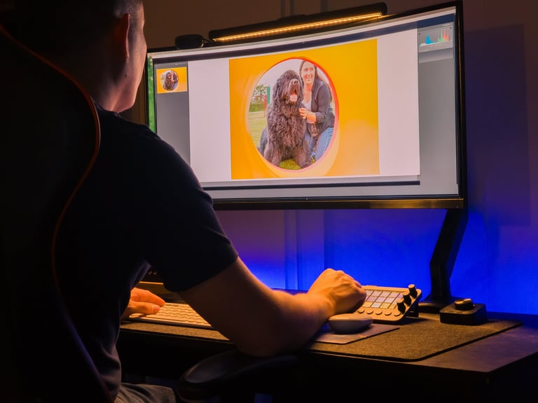 Studio setup with editing screen